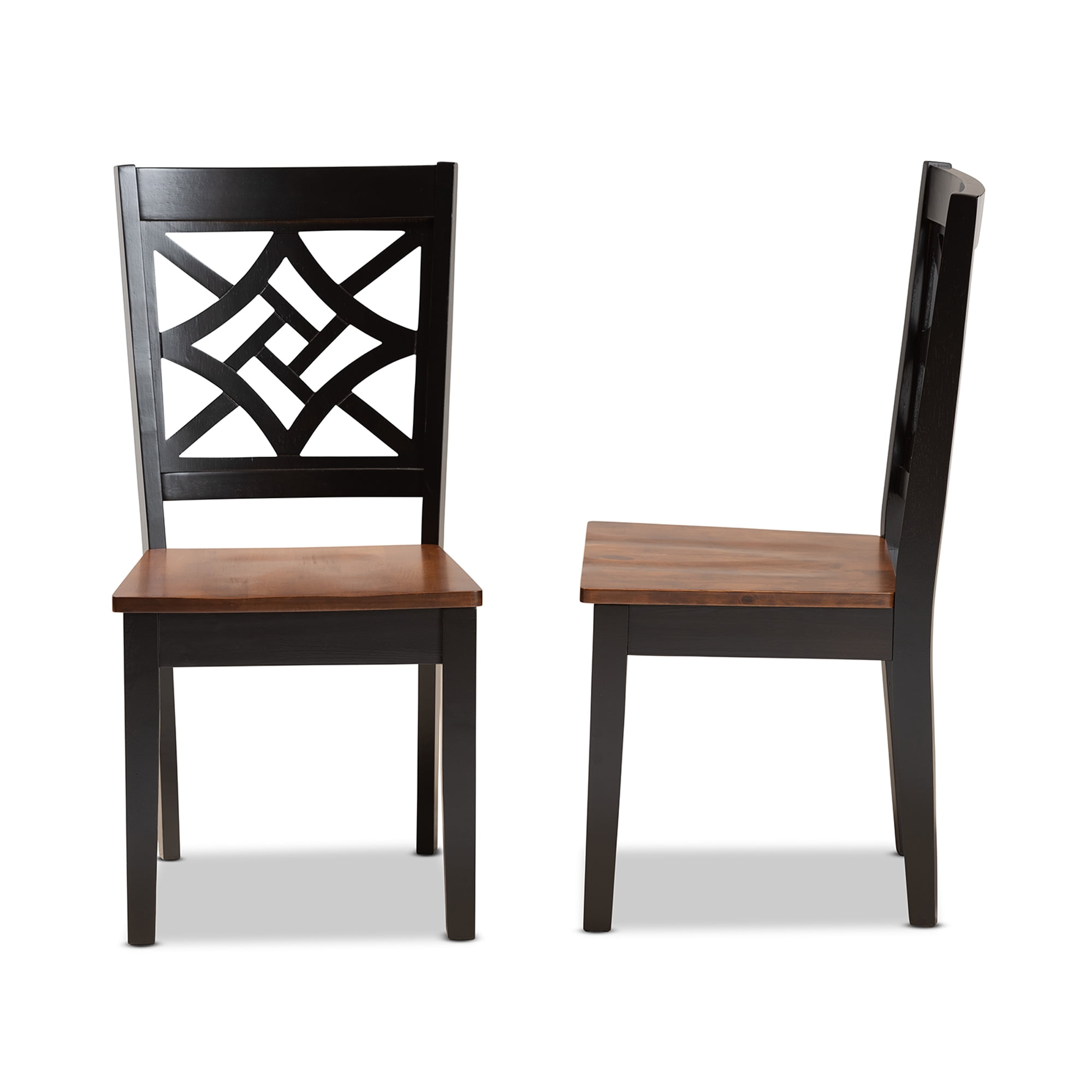 Baxton Studio Nicolette Dining Chair, Set of 2, Dark Brown