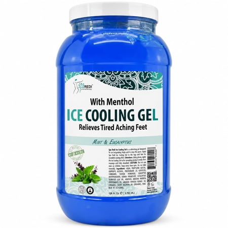 SPA REDI - Massage Cooling Gel for Pedicure, With Menthol, Peppermint Extract - Professional Strength Pedicure Foot and Leg Ice Cooling Gel Massage Therapy (Mint and Eucalyptus, 1 Gallon)