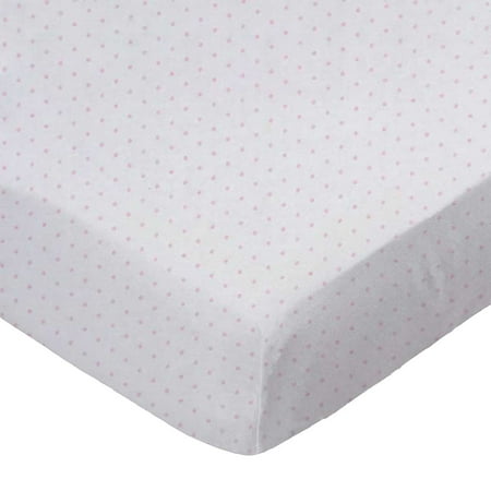 SheetWorld Fitted 100% Cotton Jersey Play Yard Sheet Fits BabyBjorn Travel Crib Light 24 x 42, Pink Pindot