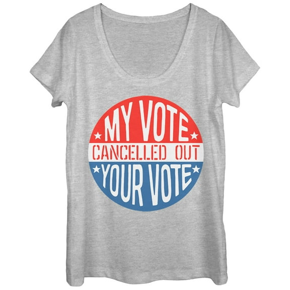 Women's Lost Gods Election My Vote Cancelled Out Your Vote  Scoop Neck Athletic Heather Large