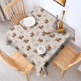 thumbnail image 2 of Beige Highland Cow Flower Pattern Square Tablecloth,Waterproof Square Table Cover,Wipeable Spillproof Washable Table Cover for Home Kitchen Party Decor 42"X42"(107x107cm), 2 of 6