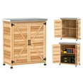 thumbnail image 1 of Outsunny Armoire de Rangement en Bois, Remise de Jardin Extérieure avec Tablette, Naturel, 1 of 10