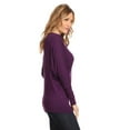 thumbnail image 3 of Moa Collection Women's Relaxed Fit Tunic Top Dolman Sleeve Knit Casual Style, 3 of 4