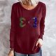 thumbnail image 2 of Camiseta de mujer Camisetas divertidas lindas de manga larga de otoño Camiseta Hearth Love Camiseta de regalo Tops Blusa Regalo para parejas Pompotops gfhjh15707, 2 of 4