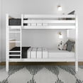 thumbnail image 2 of Max & Lily Bunk Bed, Scandinavian Solid Wood Twin over Twin Bunk Beds for Kids, White/Blonde, 2 of 10