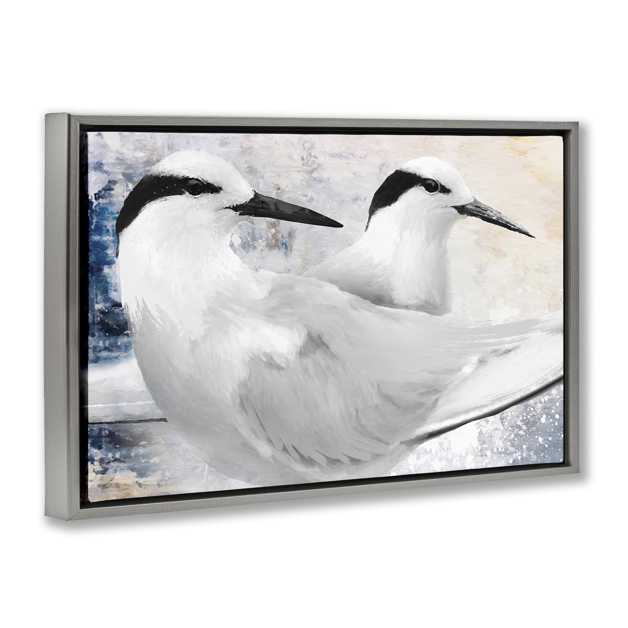 Stupell Industries Black Naped Tern Gray Framed Floater Canvas Wall Art, design by Porter Hastings