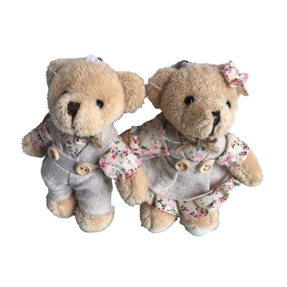 ZPAQI 2 Pack Cute Girls Bear/Rabbit Keychain Plush Bear/Rabbit Keyrings Plush Dolls
