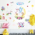 thumbnail image 1 of Adhesivos de pared con forma de unicornio, arcoíris coloridos, 60 x 90 cm, PVC, 1 of 3