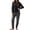 Black vertical stripes, variant on MecTo Women Pajamas Sets, Lady Paid Jogger Pants Long-Sleeved PJ, Black, 2 piece, Size M