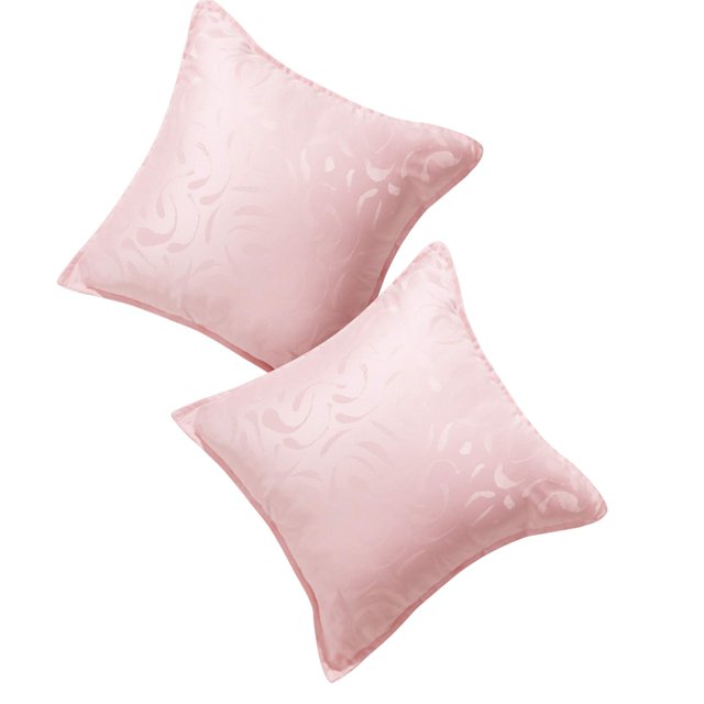 Deconovo Designer Series Throw Pillow Cases for Dormitorio Sofa Curly Patterned Jacquard Pillow Covers with Edges, Juego de 2, Pink, 18x18 Inch