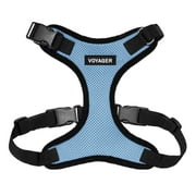 Voyager Step-In Lock Pet Harness - All Weather Mesh, Adjustable Step In Harness for Cats and Dogs by Best Pet Supplies - Baby Blue/Black Trim, XS