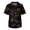 Black, variant on Men's Halloween Scrub Tops V-Neck Short Sleeve Bat and Star Print Medical Uniform with Chest Pocket and Front Patch Pockets Comfortable Workwear Black L