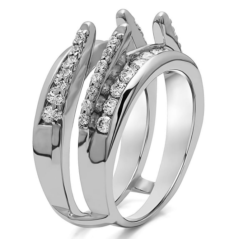 Classic Cathedral Ring Guard and Engagement Ring - 2 Piece Set