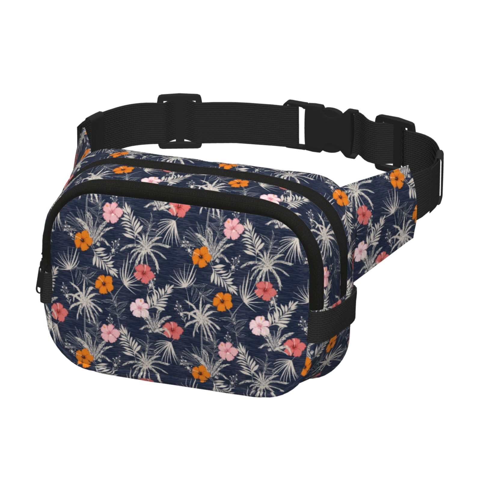 Hirioo Hawaiian Style for Double Layer Waist Bag Adjustable Fanny Pack For Travel Running Hiking