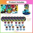 thumbnail image 5 of Geometry Dash Plates Birthday Supplies Decorations Decor Backdrop Banner Cake Topper Fans, 5 of 6