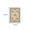 thumbnail image 4 of HomeRoots Blues Yellow Rust Tan Oriental Power Loom Stain Resistant Area Rug, 4 of 10