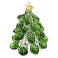 thumbnail image 3 of Mini figuras de árboles de Navidad verdes, pisapapeles de cristal con forma de árbol de Navidad y estrella en la punta, decoración navideña de mesa., 3 of 6