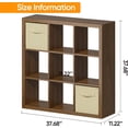 thumbnail image 7 of 9 Cube Shelf, Closet Storage Organizers, Modern Open Bookcase with Bins, Multifunctional Display Cube Bookshelves for Living Room, Bedroom, Home Office, Classic Oak, 7 of 7