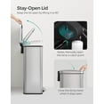 thumbnail image 6 of Kitchen Trash Can, 10.5 Gallon (40 L) Garbage Can, Large Step Trash Bin with Lid, Stainless Steel, Soft Close, 15 Trash Bags Included, Silver, 6 of 7