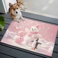 thumbnail image 4 of Christmas Pink Bathroom Mat 2x3 FT, Non Slip Small Kitchen Mat, Bear Snowman Cute Animal Ombre Washable Soft Backed Front Door Throw Rug Non-Shedding Indoor Outdoor Doormat for Entryway Sink, 4 of 9