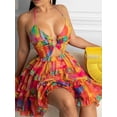 thumbnail image 4 of Women's Halter Neck Cutout Cami Dress with Ruffled Tiered Fit in 100% Polyester for Plus Size Versatile Easy Care, 4 of 15