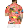 thumbnail image 2 of HAPPY BAY Men's Hawaiian Shirts Short Sleeve Button Down Shirt Men's Summer Shirts Casual Holiday Hawaii Island Shirts for Men Funny S Beach Sunset, Red, 2 of 5