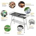 thumbnail image 5 of Portable Charcoal Grill, Folding BBQ Grill Stainless Steel - Large 38.98in Outdoor Camping Smoker w/ Spice Plate & Holder, 5 of 6