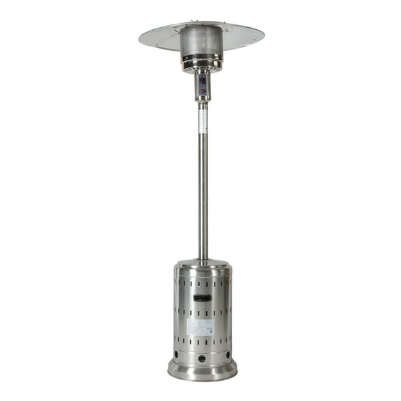 iRerts Outdoor Heaters for Patio, 48000BTU Propane Heaters for Outdoor Use, Porch Heaters w/ Freestanding Wheels, Umbrella Heater w/ Fast Ignition System, Safe Auto Shut Off Device, Silver