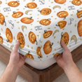 thumbnail image 3 of King Size Fitted Sheet Set - Halloween Pumpkins 3 Piece Bedding Sets 16" Deep Pocket Fitted Sheet with 2 Pillowcases, Moon Cute Orange Pumpkin Brushed Microfiber Hotel Luxury Bed Sheets, 3 of 9