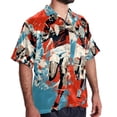 thumbnail image 2 of Football Men's Short Sleeve Button Down Beach Shirts, Casual Printed Summer Unisex Tops, 2 of 6