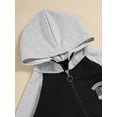 thumbnail image 5 of YONGHS Boys Sweatsuit Set 2 Piece Hoodie Sweatshirt and Jogger Sweatpants Black 2-3, 5 of 7