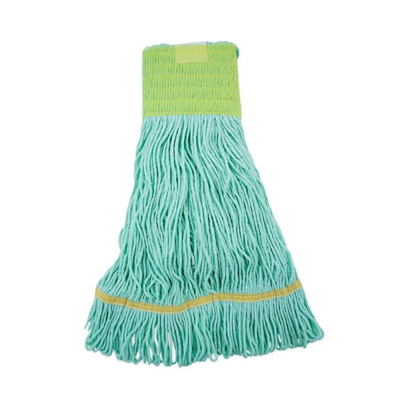 Boardwalk BWK1200MCT EcoMop Recycled Fiber Looped-End Mop Head - Medium, Green (12/Carton)
