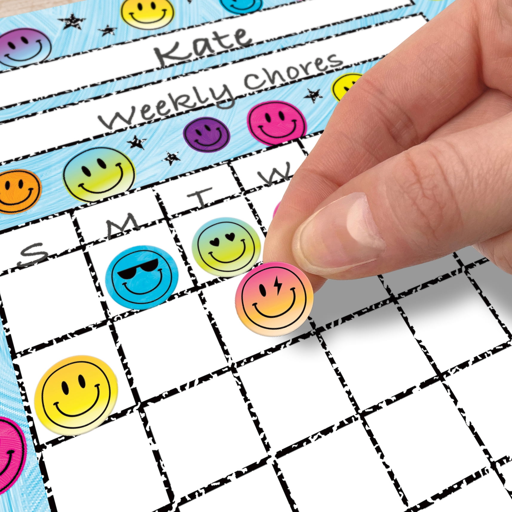 Teacher Created Resources Brights 4Ever Smiley Faces Mini Stickers, 378 Per Pack, 12 Packs