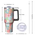 thumbnail image 2 of 40oz Pioneer Flower Floral Print Pattern Insulated Tumbler with Handle, BPA-Free Leak Proof Lid and Straws, Double Wall Vacuum, Hot 12h/Cold 34h, 2 of 6