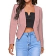 thumbnail image 1 of DYMADE Women Plus Size Long Sleeve Cardigan Zipper Pocket Premium Suit Jacket, 1 of 4