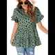 thumbnail image 1 of Blusa Informal de con Cuello en V y Estampado Al Azar para Mujer, Corta, Estilo Bohemio, Color Verde, Talla XL, 1 of 10