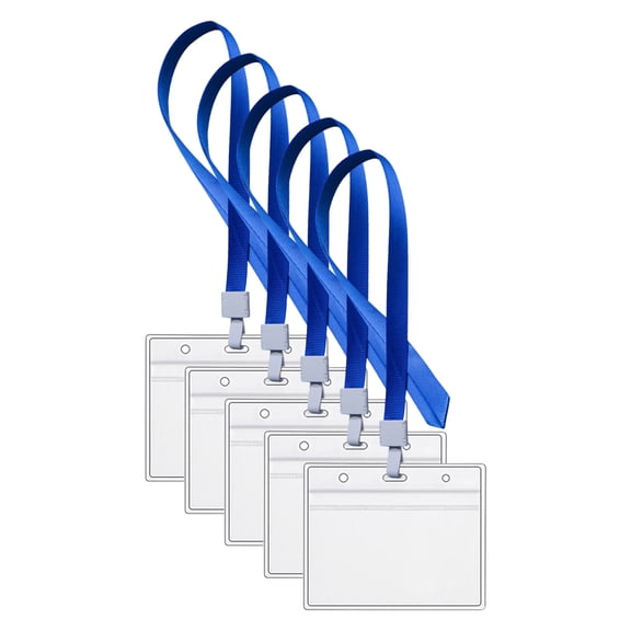 3/5/10Pcs Clear ID Badge Holder With Lanyard & Detachable Buckle for Name Tags, Waterproof Type Clear Plastic Name Badge Holder for Id Card, Fits Badge Swipe Cards or Credit Card(Clear1,4.5x3.9")