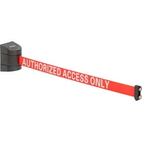 Global Industrial Magnetic Retractable Belt Barrier Black Case W/15' Red ""Autho