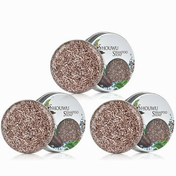 3pcs Organic Soap Hair Darkening Shampoo Bar Gray Hair Reverse Polygonum Essence