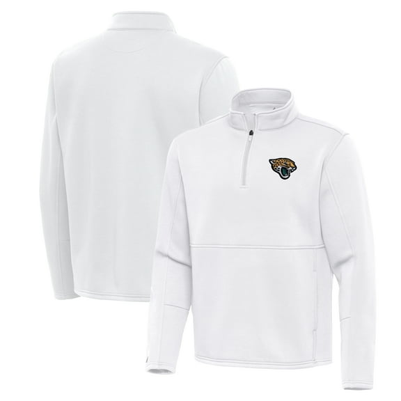 Men's Antigua White Jacksonville Jaguars Twist Quarter-Zip Pullover Jacket
