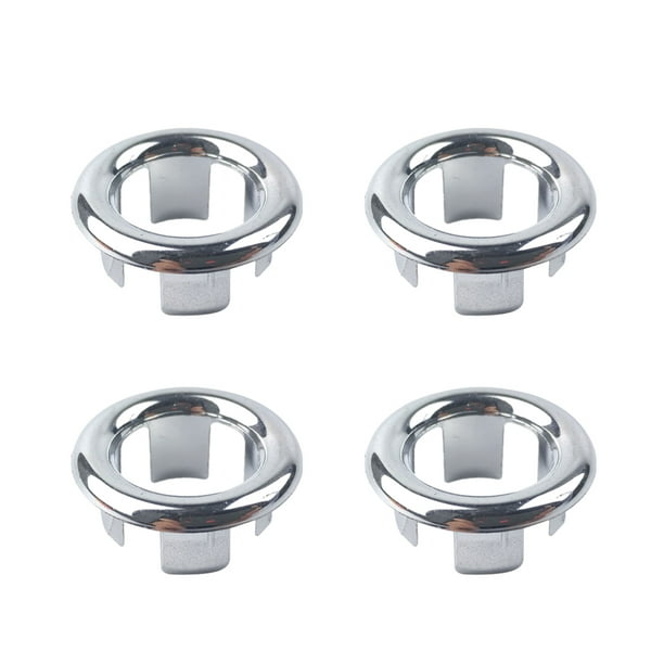 Cateissary Cubierta de orificio de desbordamiento circular de 4 bolsas: alta adaptabilidad para varios lavabos con disponibles Juegos de accesorios de baño hueco grande