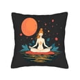 thumbnail image 4 of Serene Meditating Figure on Flower Throw Pillow Covers - Set of 2 18x18in Perfect for Couch Bed or Car - Mystical Nature Design, 4 of 8