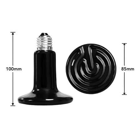 MONTERA 25W/40W/50W/150W/250W Ceramic Heat Emitter Reptile Heat Lamp Bulb No Light Emitting Brooder Coop Heater for Amphibian Pet & Incubating Chicken Heat Light Bulb,150W,Black/1-Pack