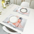 thumbnail image 6 of Simple Illustration Young Girl Reversible Placemat Set of 4 Non Slip Coffee Mats 18x12 Inch for Dining, Kitchen, Coffee, 6 of 9