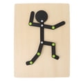 thumbnail image 4 of Wooden Stickman Toy Free Movement Limbs Educational Stick Man Puzzle Toy with 24 Cards, 4 of 5