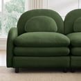 thumbnail image 2 of taoruifang 98 in Green Teddy Fabric Cloud-like 3-Seat Sofa, Curved Backrest and Armrest, Modular with 2 Movable Ottomans, 2 of 12