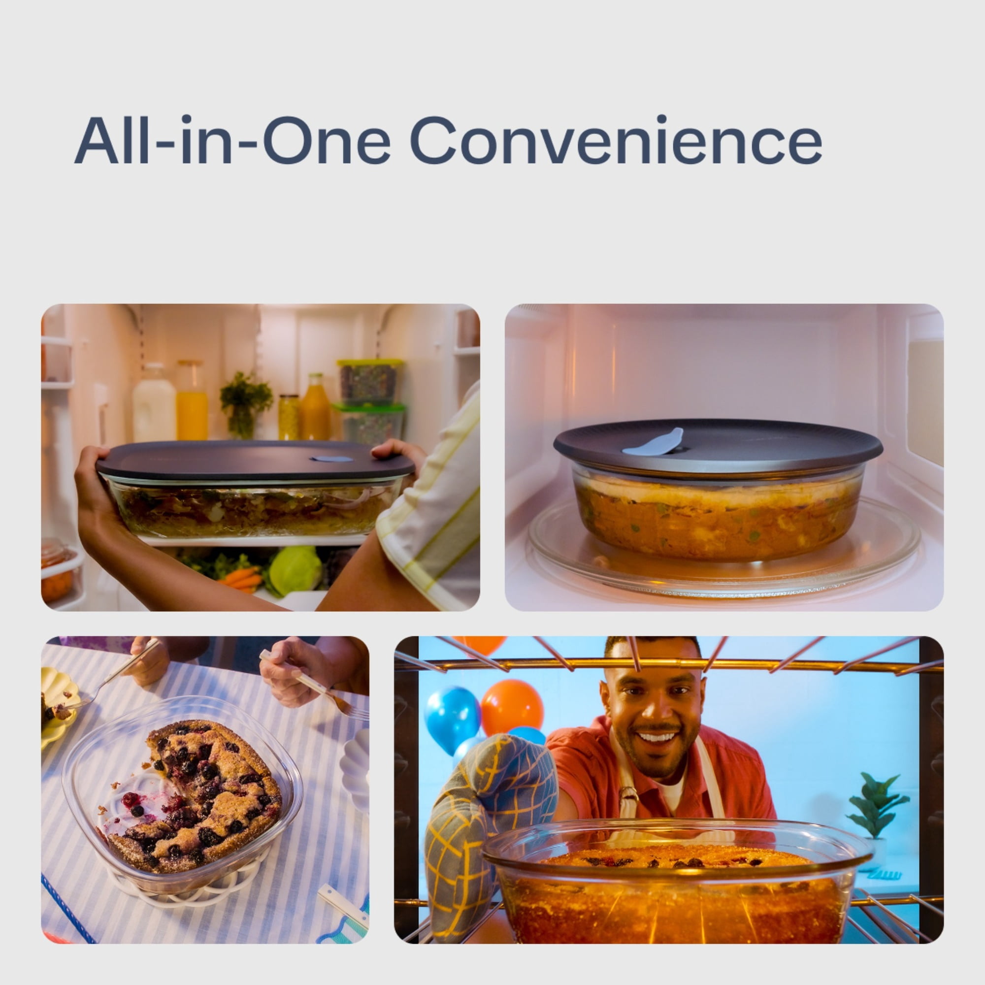 Tupperware Voila™ XL Rectangular Glass Food Storage Container, 3.2 qt