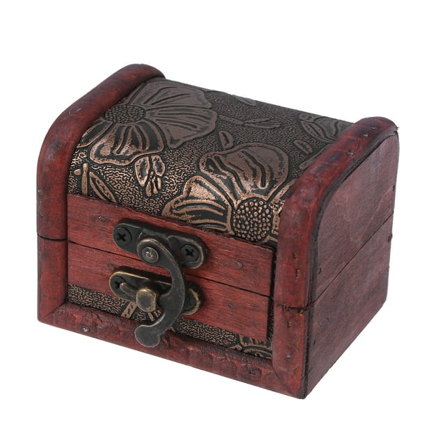Vintage Wooden Storage Box Exquisite Desktop Jewelry Treasure Organizer Sundries Container Toy Storage Case(Lotus)