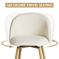 thumbnail image 4 of Homy Casa 26" Swivel Counter Height Bar Stools Set of 2, Upholstered Kitchen Island Chairs, Beige, 4 of 9