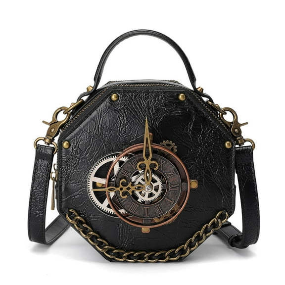 NANMELX Steampunk PU Messenger Bag Gothic Handbag Retro Handheld Crossbody Shoulder Bags Satchel
